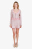 Alexis Pink/Yellow Tweed Long Sleeve Mini Dress Size L