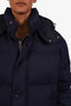 Gucci Navy Nylon Canvas GG Logo Down Jacket Size 52 Mens
