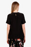 Dolce & Gabbana Black Silk Crystal Bow Detail Short Sleeve Top Size 42