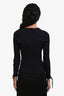 Doen Navy Wool Ribbed Button Down Long Sleeve Top Size S