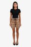 Burberry Tan Cotton Novacheck Drawstring Shorts Size 4