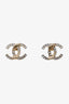 Pre-loved Chanel™ 16A Gold Plated Strass CC Stud Earrings