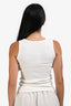 Christian Dior White Cotton Ribbed Knit Embroidered Tank Top Size 12 Kids