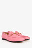Gucci Pink Leather Horsebit Jordaan Loafers Size 39