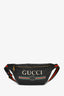 Gucci Black Leather Web Strap Belt Bag