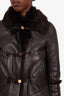 Louis Vuitton Brown Lambskin Fur Toggle Closure Jacket Size 34