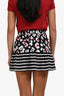 Red Valentino Navy/Red/White Silk Patterned Mini Skirt Size 38
