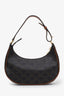 Celine Brown Leather Canvas Triomphe Ava Shoulder Bag