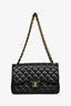 Pre-loved Chanel™ 2015 16 Black Quilted Lambskin Classic Jumbo Double Flap GHW
