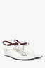 Gucci White Flip Flop Wedge Slingback Sandal Size 38