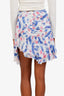 Isabel Marant Pink/Blue Printed Silk Mini Skirt Size 38