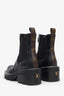 Louis Vuitton Black Leather Monogram Chelsea Boots Size 36.5