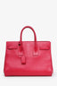 Saint Laurent Pink Leather Small Sac De Jour with Strap