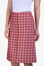 Marni Pink/Black Tweed Linen Cotton Blend A-Line Skirt Size 40