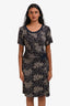 Max Mara Navy Paisley Floral Print Maxi Dress Size 42