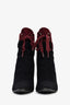 Christian Dior Black Mesh Overlay Heeled Laced Boots Size 38.5