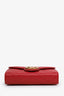 Gucci Red Leather GG Marmont Mini Wallet on Chain