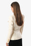 Balmain White Wool Double Breasted Shoulder Padded Blazer Size 38