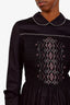 Miu Miu Black Cotton Embroidered Belted Mini Dress Size 38