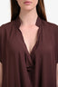 Haute Hippie Maroon Silk Sheer Short Sleeve Top Size M