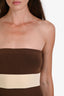 Posse Brown/Cream Striped Strapless Midi Dress Size XS