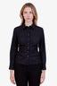 Louis Vuitton Black Cotton Cinched Button Up Blouse Size 36