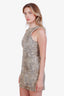 Alexander Wang Beige/Black Denim Leopard Print Sleeveless Mini Dress Size XS