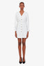 Sandro White Ruffled Button Up Mini Dress Size 34