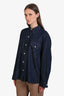 Jenni Kayne Dark Wash Denim Button Down Shirt Size M