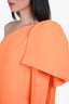 Alex Perry Neon Orange One Shoulder Midi Dress Size 8
