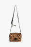 Jimmy Choo Leopard Print Pony Hair and Leather 'Lockett' Shoulder Bag