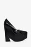 Versace Black Leather Mega Platform Heels Size 38.5