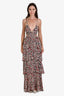 A.L.C Black/Red Floral Cut-Out Ruffle Dress Size 6