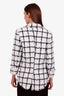 Balmain Black/White Cotton Double Breasted Blazer Jacket Size 42