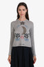 Christian Dior Grey Cashmere Metallic 'La Lune' Sweater Size 6