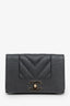 Pre-loved Chanel™ Black Chevron Caviar Mademoiselle Flap Card Case
