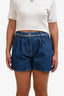 Miu Miu Blue Denim Logo Shorts Size 29