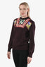 Stella McCartney Burgundy Wool Floral Detail Sweater Size 44