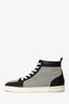 Christian Louboutin Grey Canvas Leather High Top Sneakers Size 43.5 Mens
