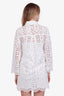 Veronica Beard White Cotton Eyelet Sumatra Button Down Mini Dress Size 2