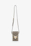 Gucci White Leather GG Supreme Trim Mini Horsebit 1955 Crossbody Bag
