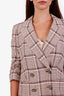 Veronica Beard Beige/Navy Check Double Breasted Blazer Size 4