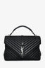 Saint Laurent Black Chevron Large College Bag