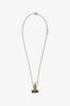 Hermès 2023 Palladium-Plated Buffalo Horn Mobile H Pendant Necklace