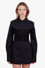 Dion Lee Black Cotton Knit Poplin Hook & Eye Mini Dress Size 4