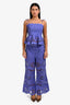 Zimmermann Purple Eyelet Sleeveless Tank Top + Pant Set With Belt Size 3
