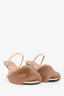 Sandales Fendi à talons en vison rose avec logo, pointure 37