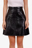 Jupe midi Louis Vuitton en cuir verni noir, taille 36