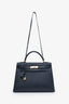 Hermès 1993 Navy Epsom Leather Kelly 32 with Strap