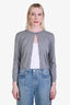 Theory Grey Wool Buttoned Cropped Cardigan Size S